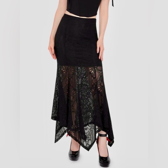 Killstar Dresses & Skirts - KILLSTAR Belladonna Lace Maxi Skirt - size XS - NWT